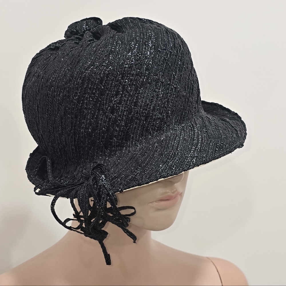 Vintage 1960s Yves Saint Laurent Paris - New York Woven/Straw Statement Hat - Picture 4 of 12
